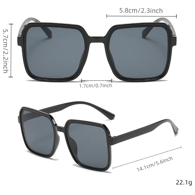 5PCS Oversized Square Sunglasses Fashion Streetwear UV400 Shades for Women & Men