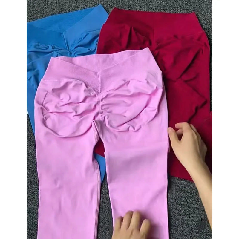Peach Lift Seamless Yoga Leggings – High Waisted Butt Lifting Fitness Tights, Tummy Control Workout Pants