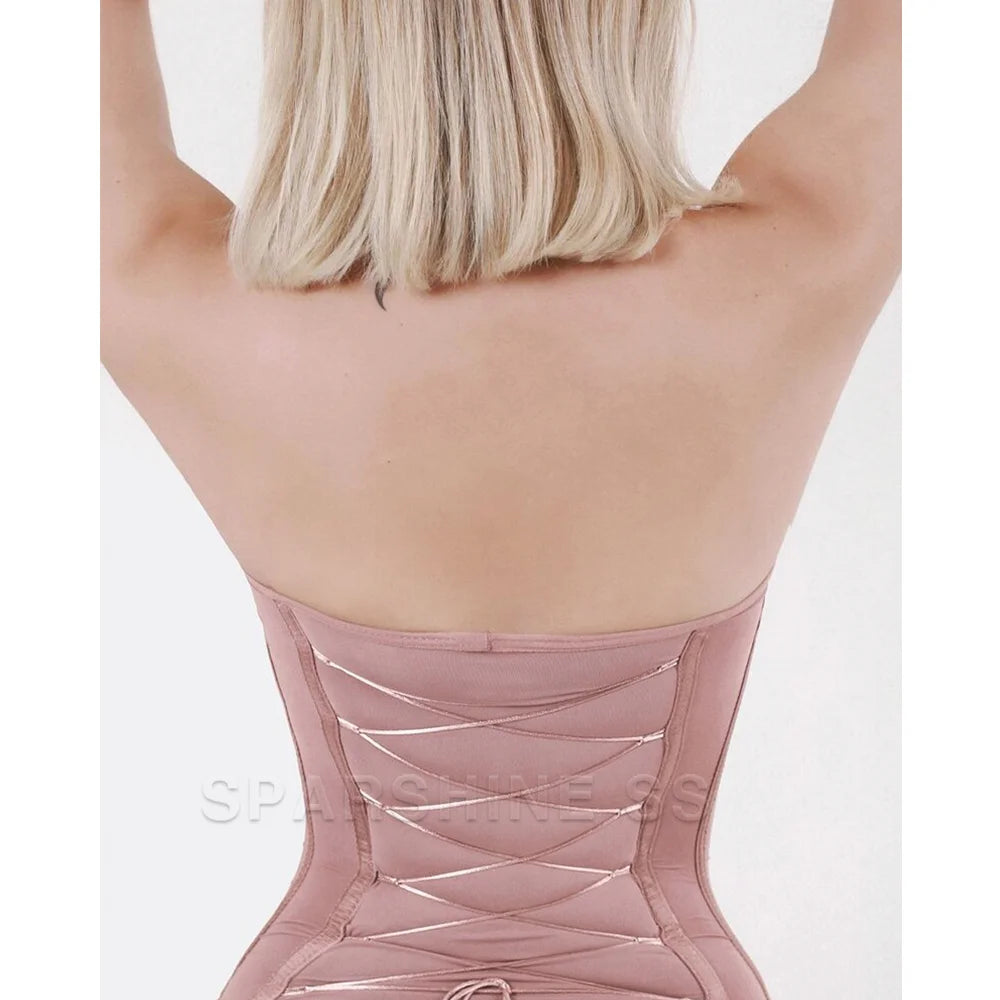 Women’s Seamless Lace-Up Shapewear Bodysuit – Tummy Control Thong Full Body Shaper