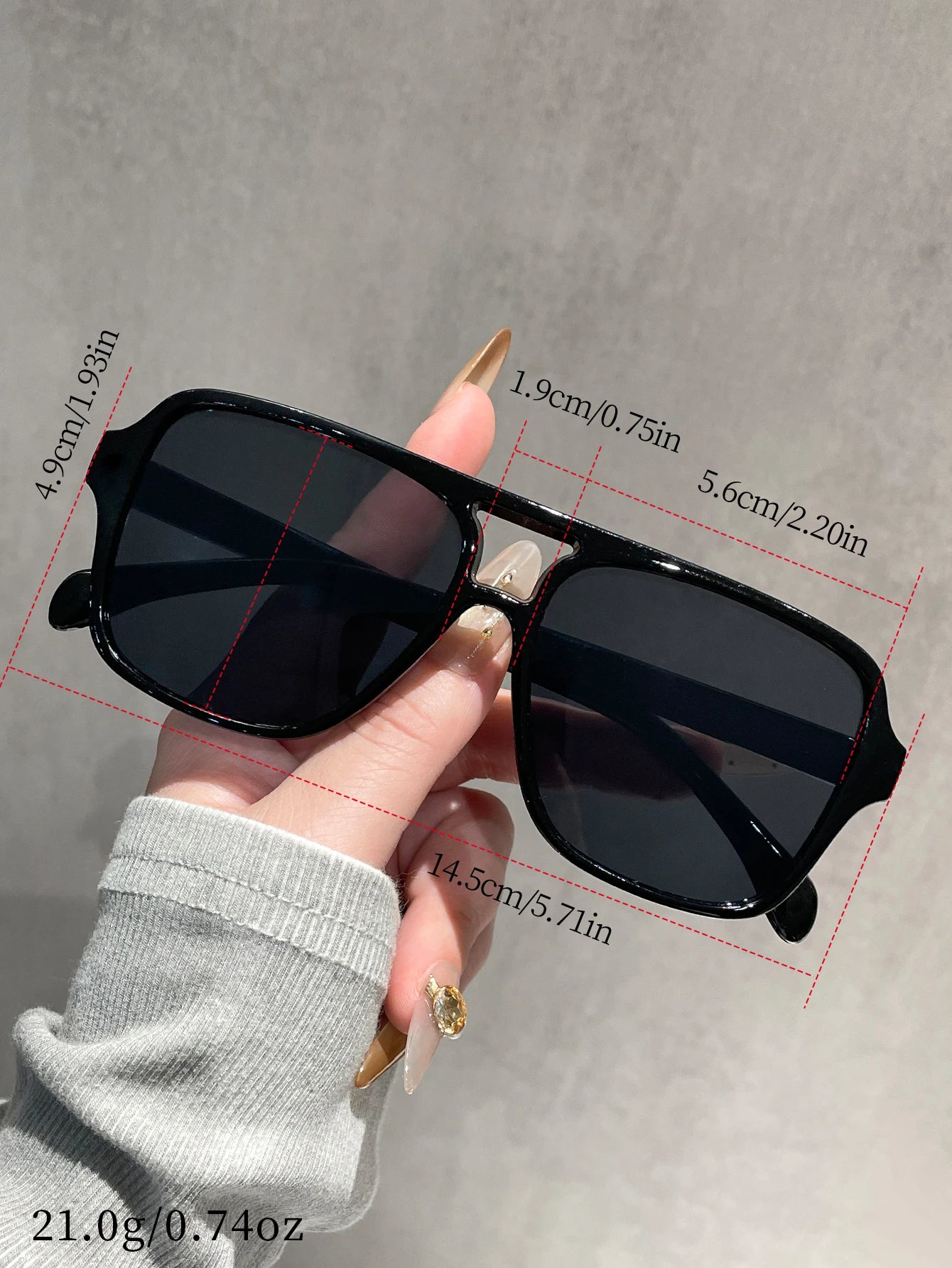 4PCS Classic Pilot Sunglasses Vintage Double Bridge Aviator Sun Shades for Women & Men