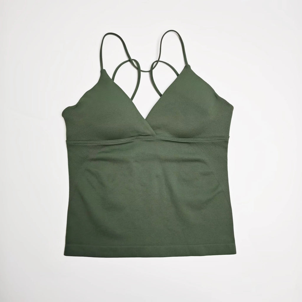 Women’s Twist Yoga Gym Casual Tank Top Quick Dry Strappy Gym Workout Camisole Vest