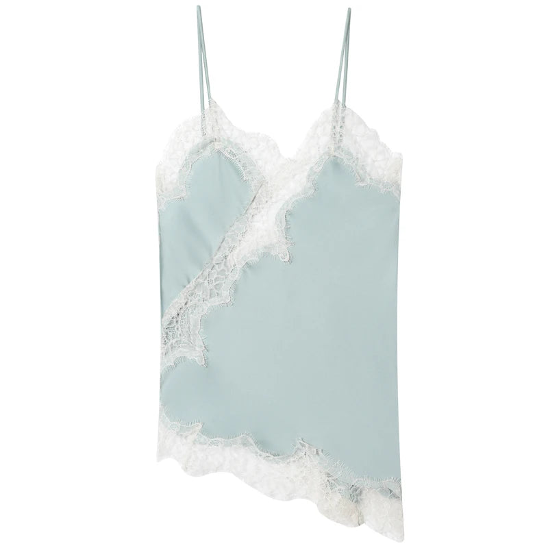 Woman Asymmetrical Slip Top Women's Lace Tanks & Camis Chic Y2K Camisole