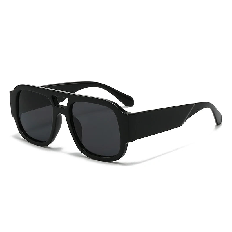 4 Sets Oversized Square Sunglasses Double Bridge Candy Color Fashion Outdoor Shades for Women & Men