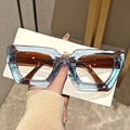 Y2K Oversized Clear Lens Glasses – Print Frame, Blue Light Blocking Fashion Eyewear
