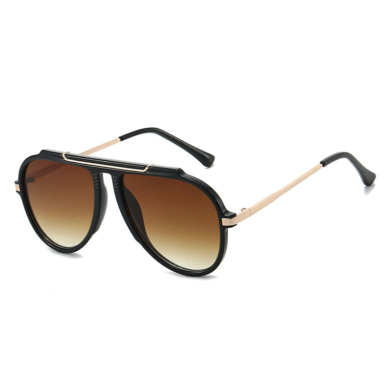 Oversized Pilot Sunglasses – Vintage Gradient UV400 Shades, Fashion Eyewear for Women & Men