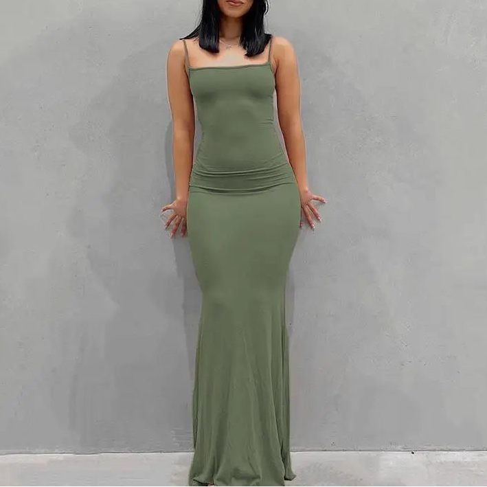 Women’s Bodycon Maxi Dress Loungewear– Sleeveless Backless Long Dress