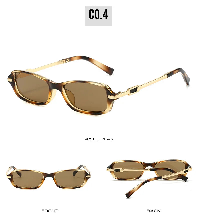 Retro Small Rectangle Women Men Sunglasses Shades UV400