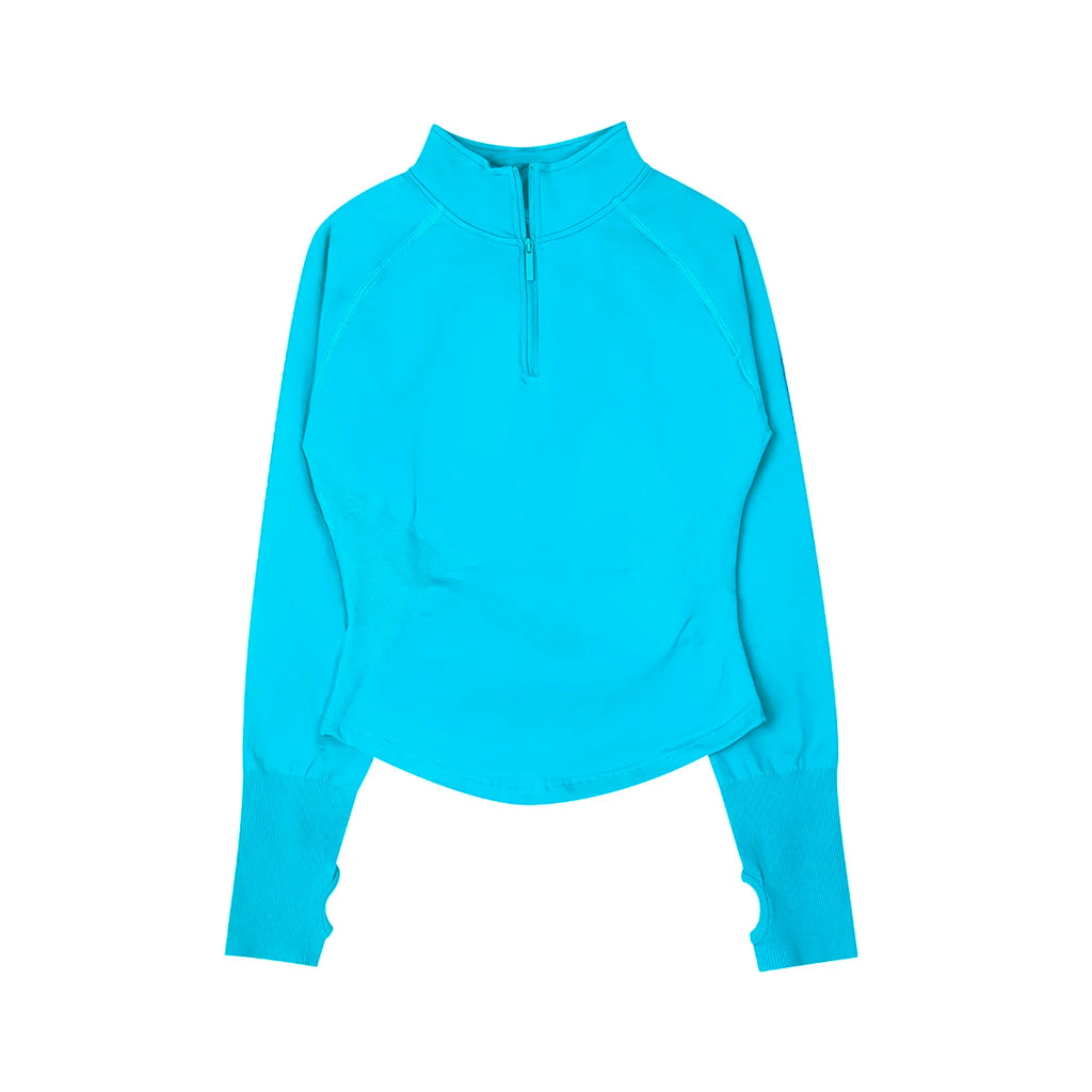 Women’s Seamless Half Zip Workout Jacket Long Sleeve Yoga Running Fitness Top