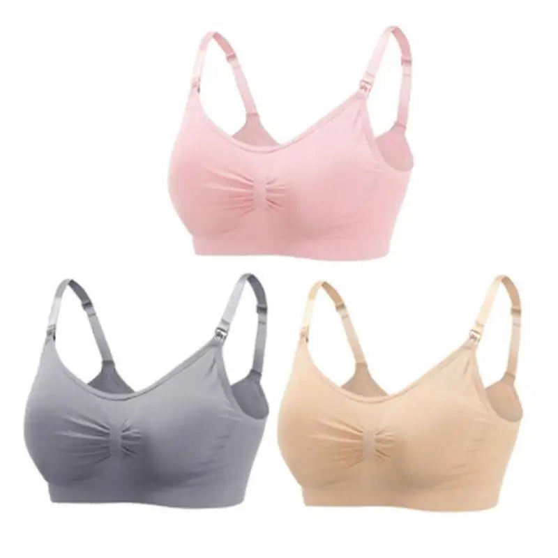 3Pcs Maternity Nursing Bras Wirefree Breathable Breastfeeding Bras for Pregnant & Nursing Women