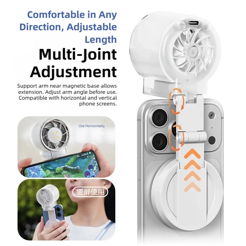 Magnetic Clip-On Mini Fan with Fill Light Portable Selfie & Streaming Fan