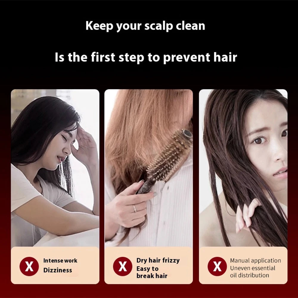 Red Light Scalp Massager Comb – Electric Scalp Care Device with Oil Applicator & Massage Function