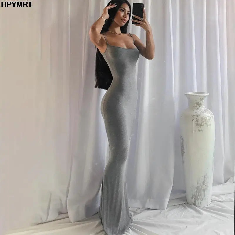 Women’s Bodycon Maxi Dress Loungewear– Sleeveless Backless Long Dress