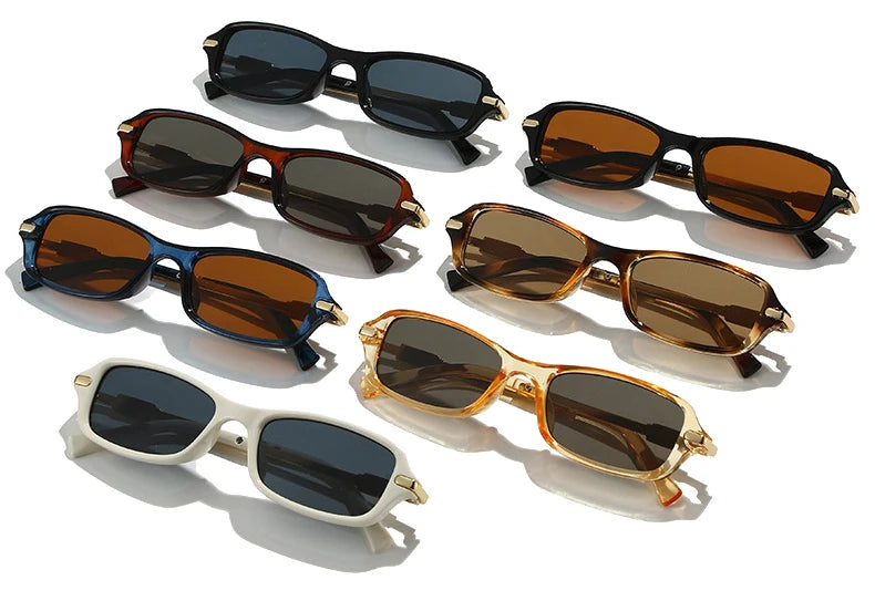 Retro Small Rectangle Women Men Sunglasses Shades UV400
