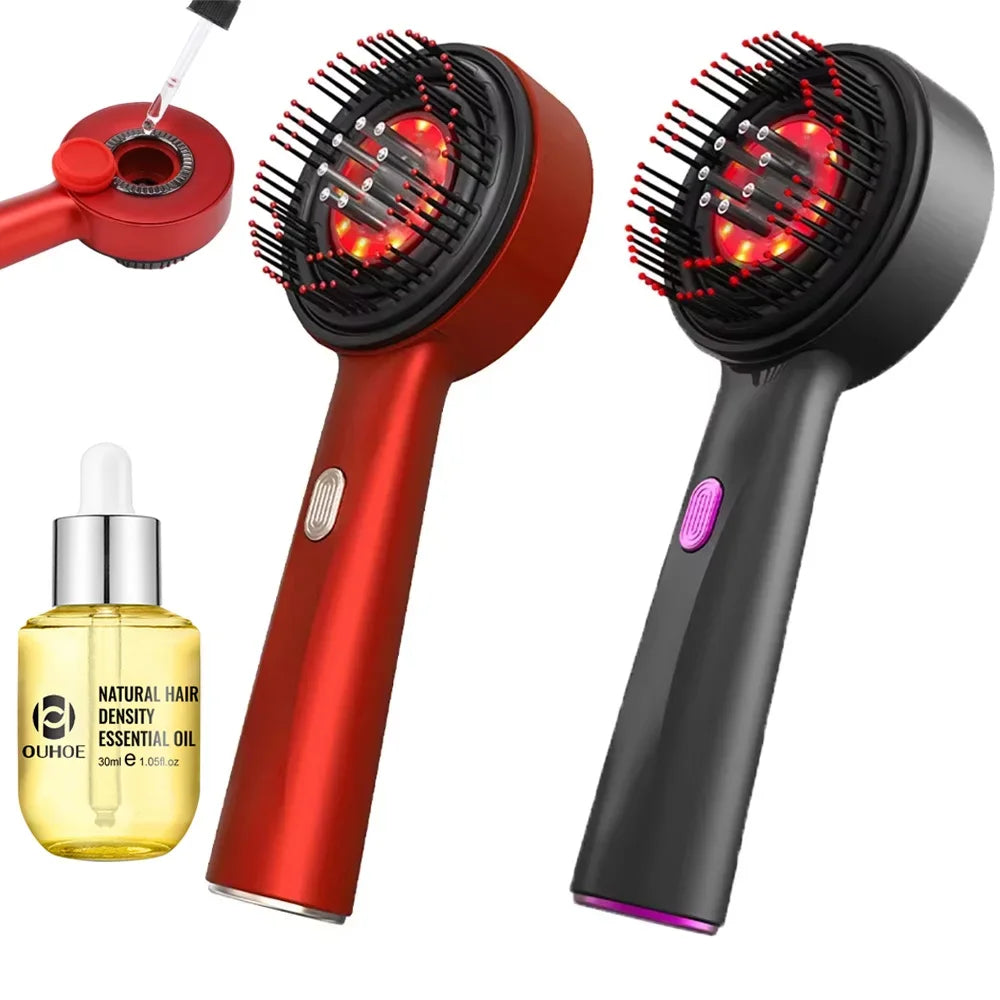 Red Light Scalp Massager Comb – Electric Scalp Care Device with Oil Applicator & Massage Function