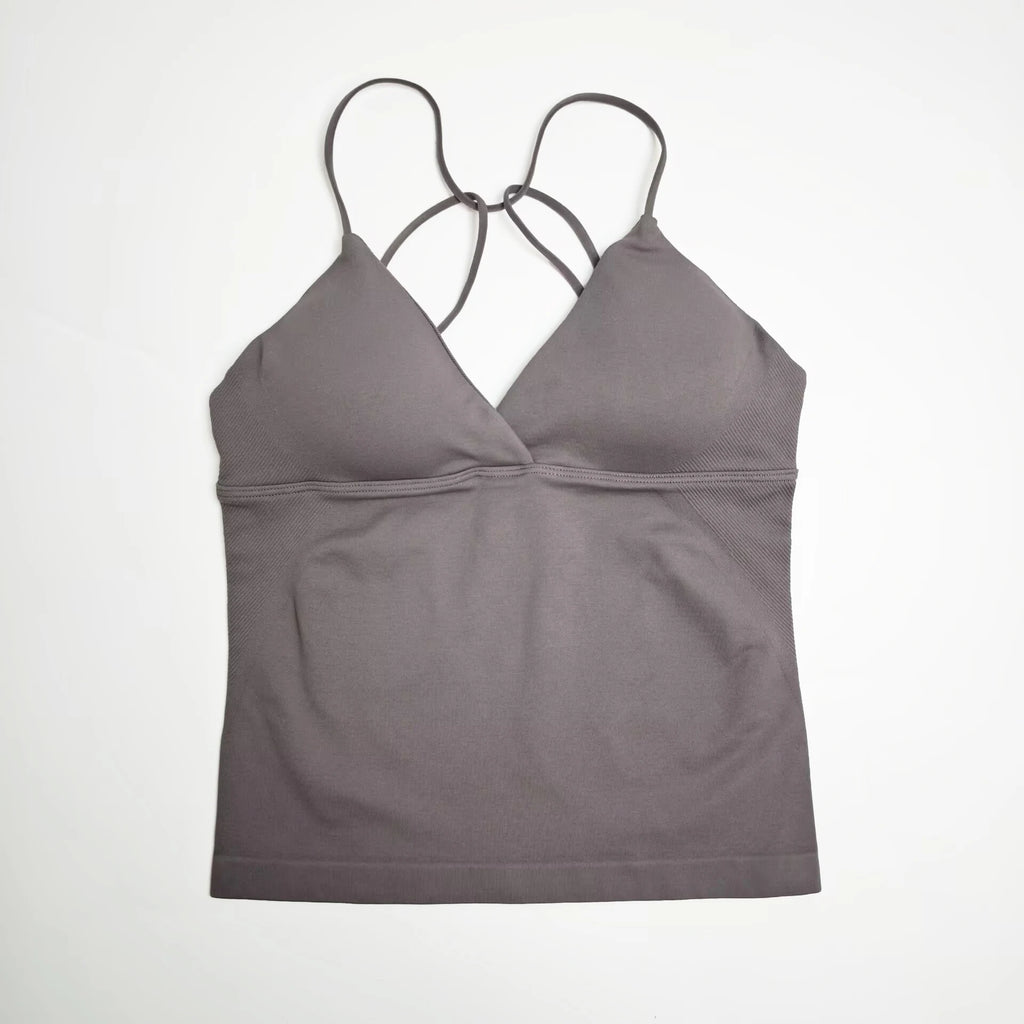 Women’s Twist Yoga Gym Casual Tank Top Quick Dry Strappy Gym Workout Camisole Vest