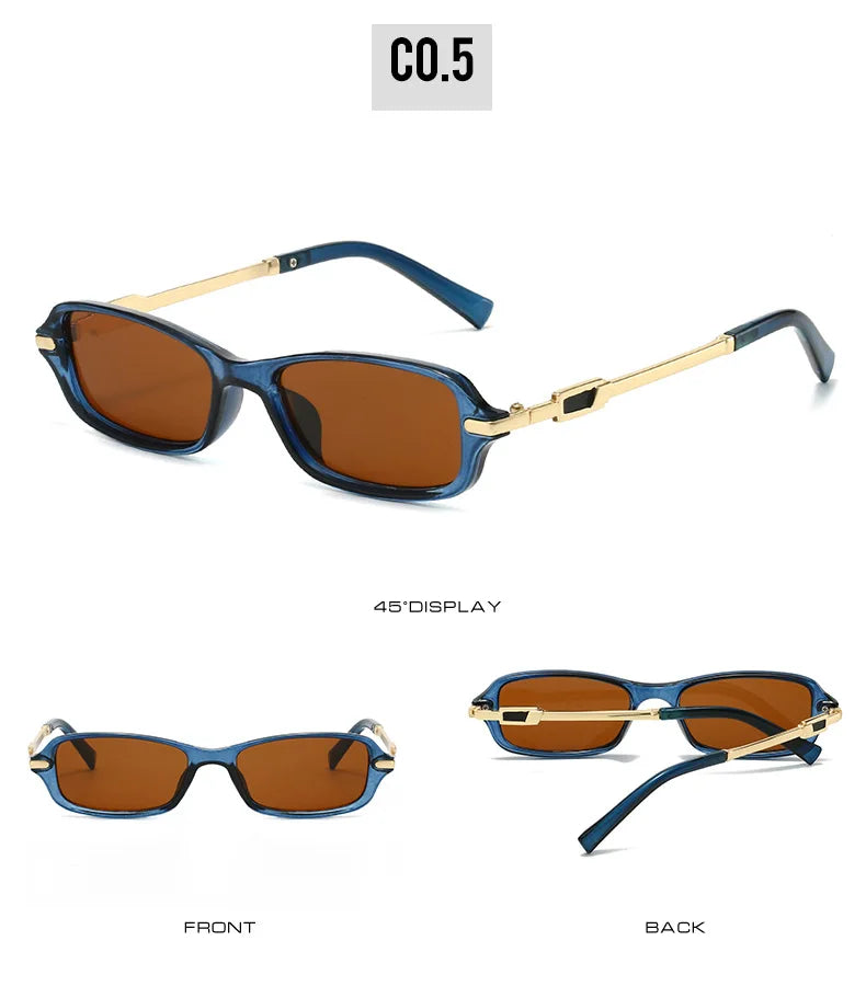 Retro Small Rectangle Women Men Sunglasses Shades UV400