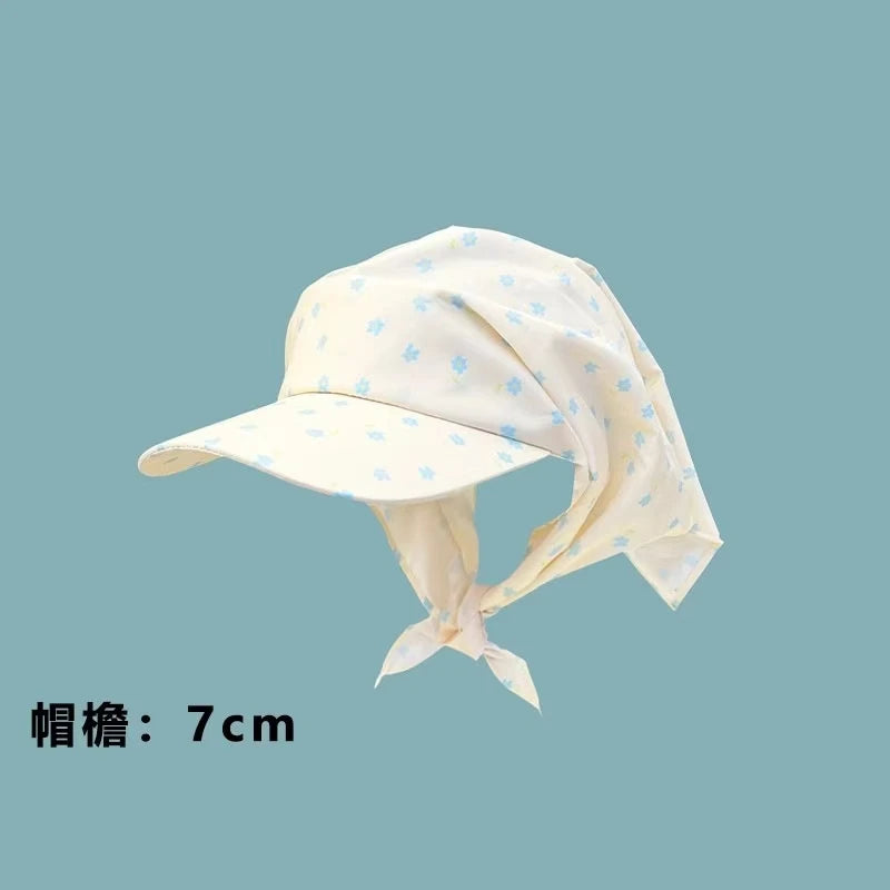 Women’s Big Brim Sun Hat Headscarf Baseball Cap Summer Sunshade Hat