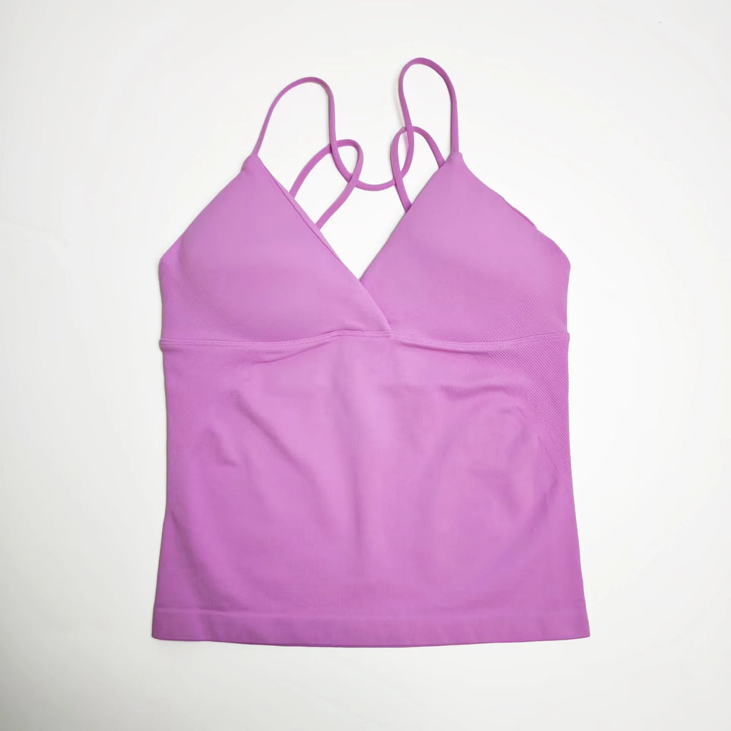 Women’s Twist Yoga Gym Casual Tank Top Quick Dry Strappy Gym Workout Camisole Vest