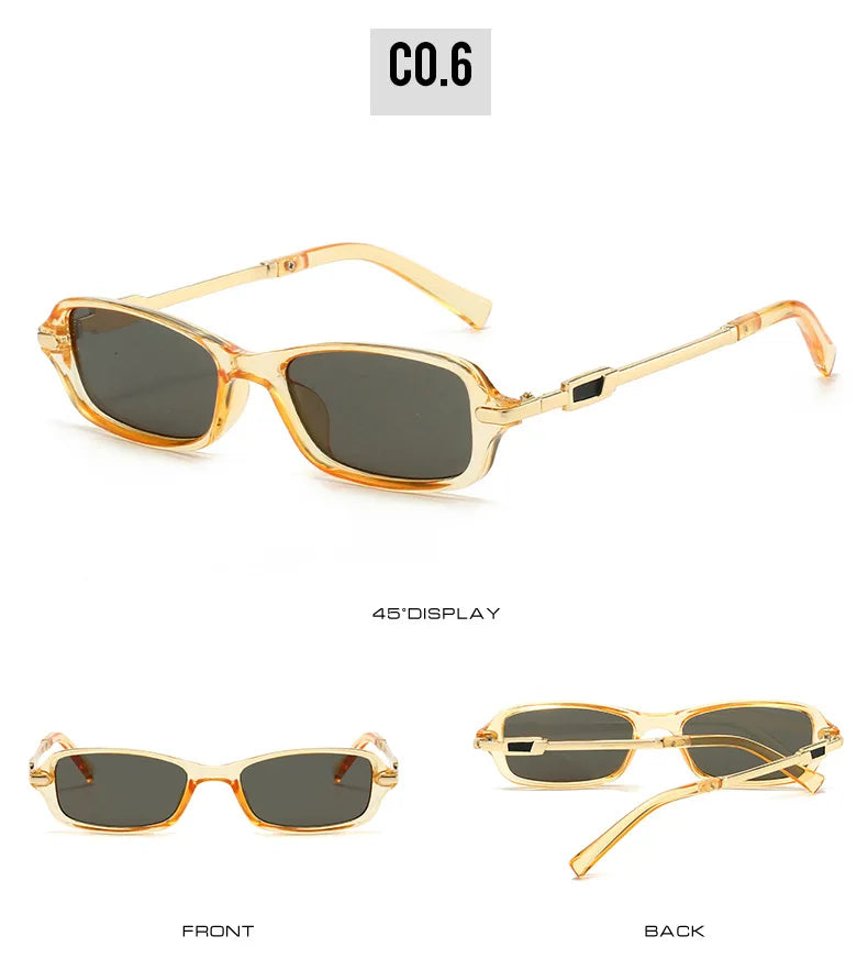 Retro Small Rectangle Women Men Sunglasses Shades UV400