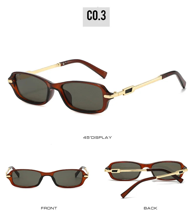 Retro Small Rectangle Women Men Sunglasses Shades UV400