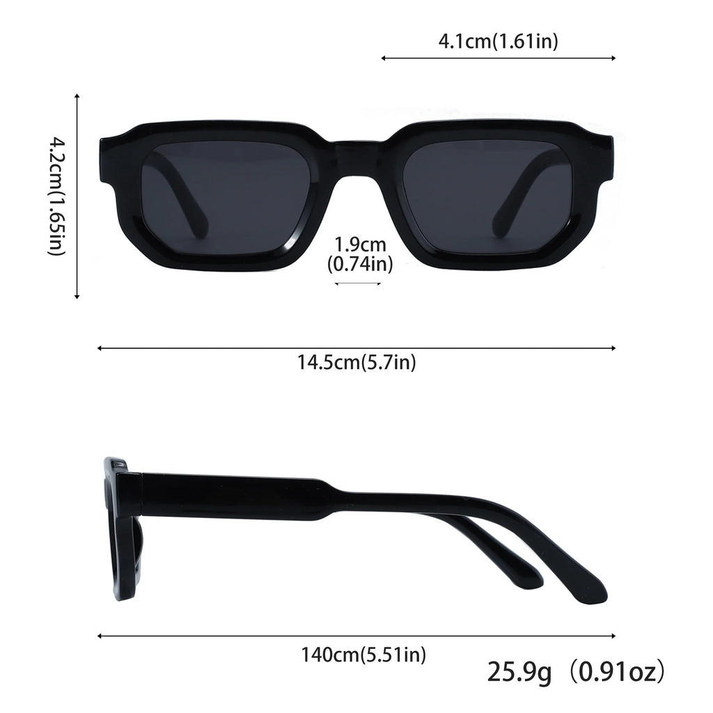 6PCS Vintage Rectangle Sunglasses Retro UV400 Fashion Eyewear Set for Women & Men