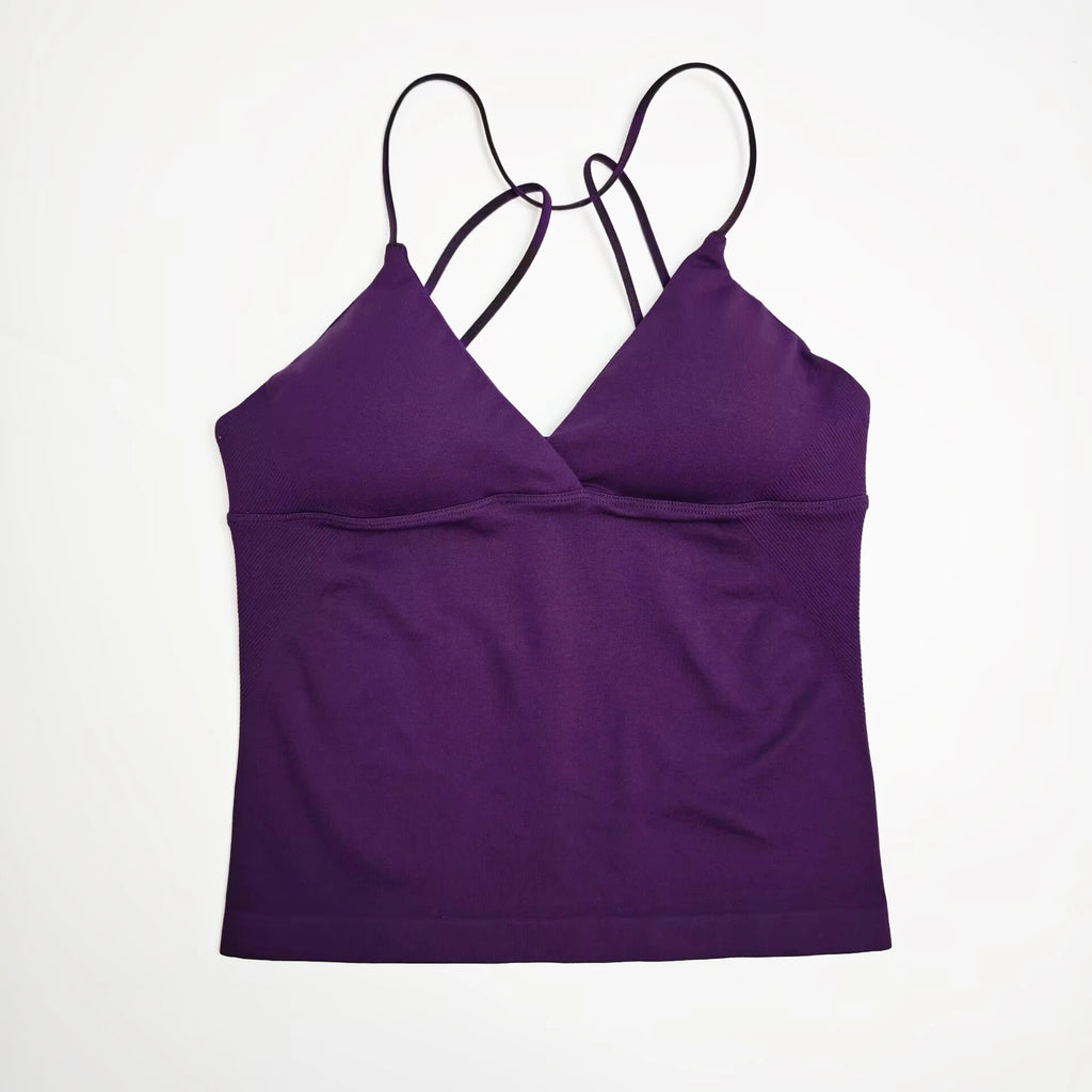 Women’s Twist Yoga Gym Casual Tank Top Quick Dry Strappy Gym Workout Camisole Vest