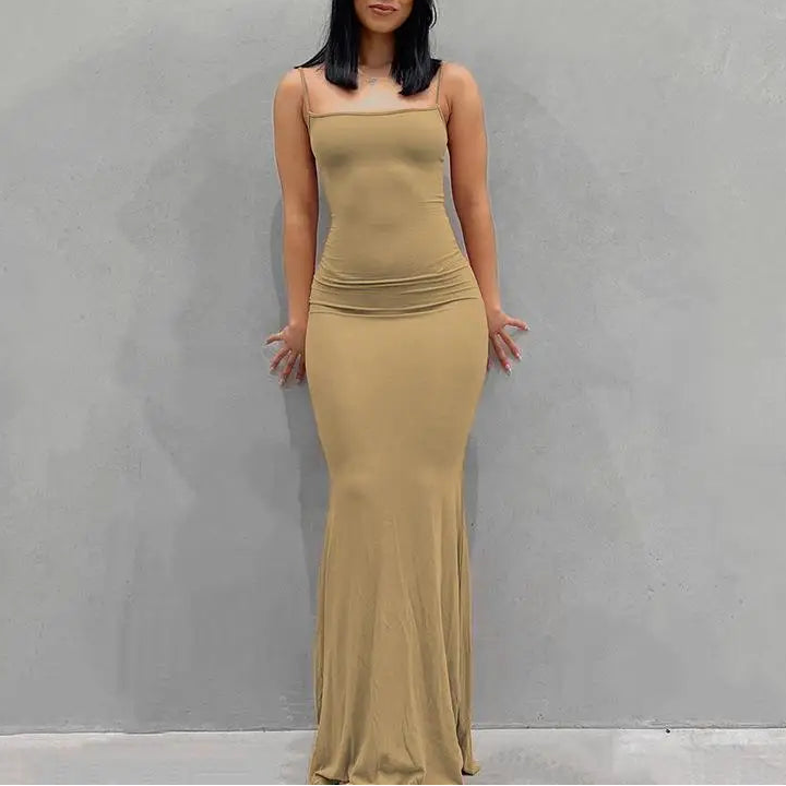 Women’s Bodycon Maxi Dress Loungewear– Sleeveless Backless Long Dress