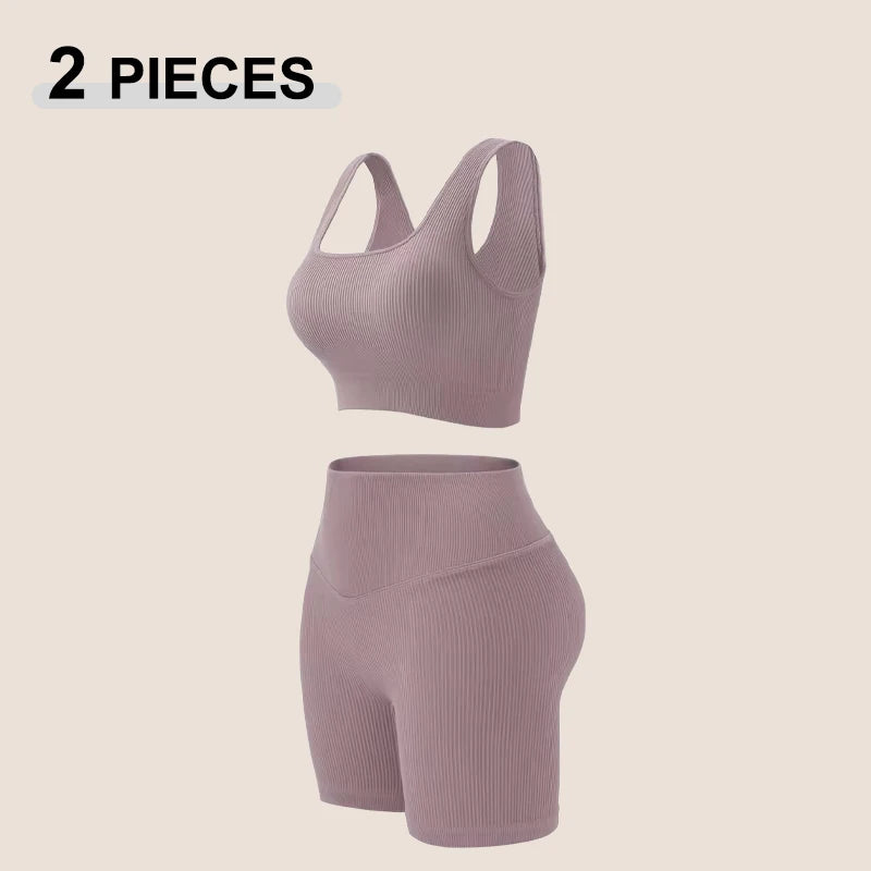 Seamless Women’s Yoga Set – High Waist Gym Leggings & Sports Bra, Quick Dry Fitness Outfit