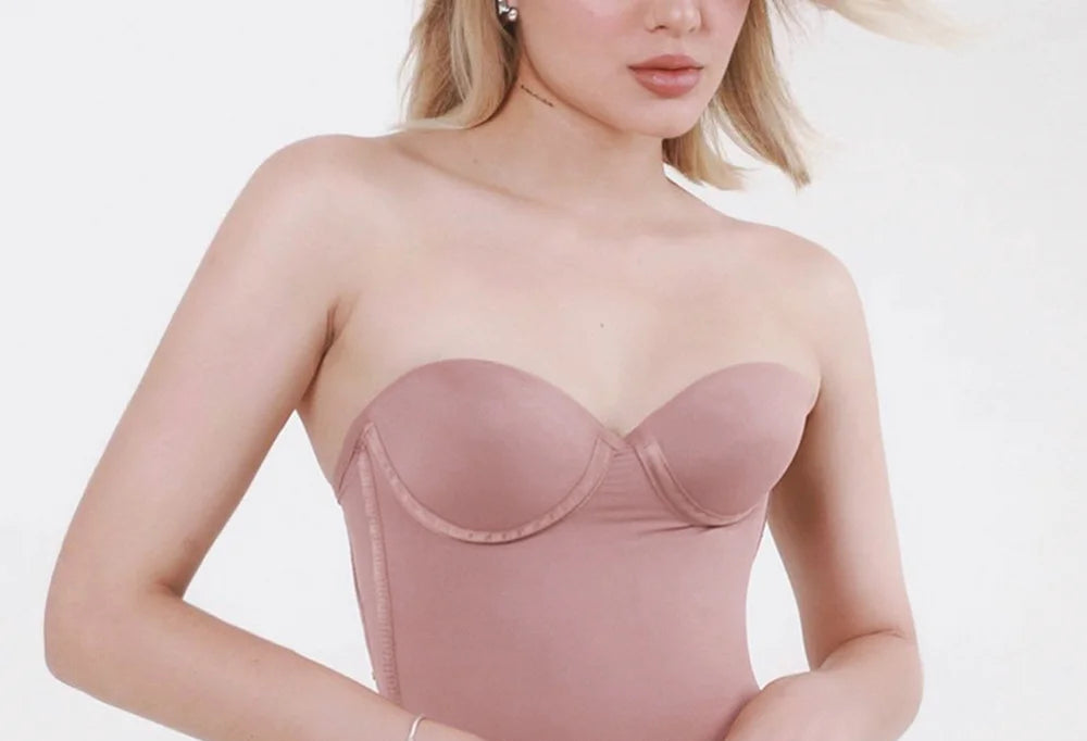Women’s Seamless Lace-Up Shapewear Bodysuit – Tummy Control Thong Full Body Shaper