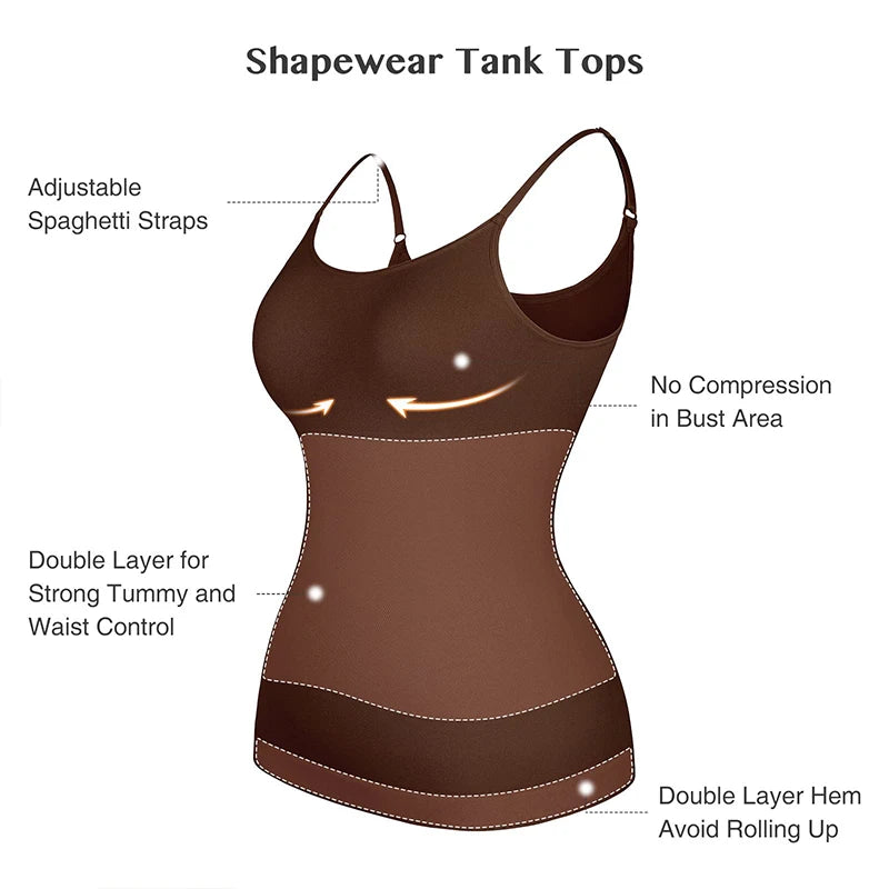 Women’s Compression Shapewear Cami Tummy Control Waist Slimming Tank Top Vest