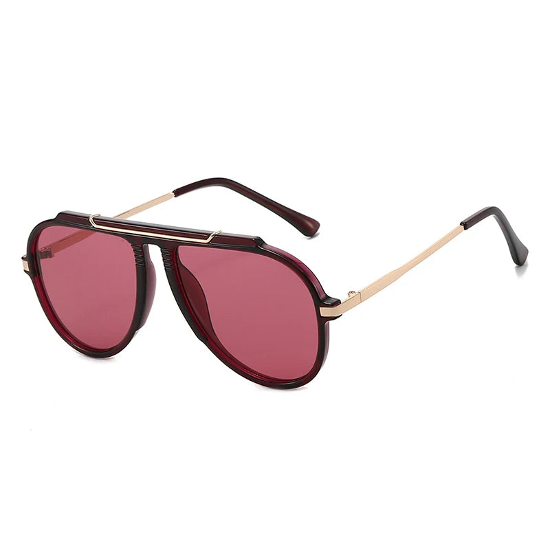 Oversized Pilot Sunglasses – Vintage Gradient UV400 Shades, Fashion Eyewear for Women & Men