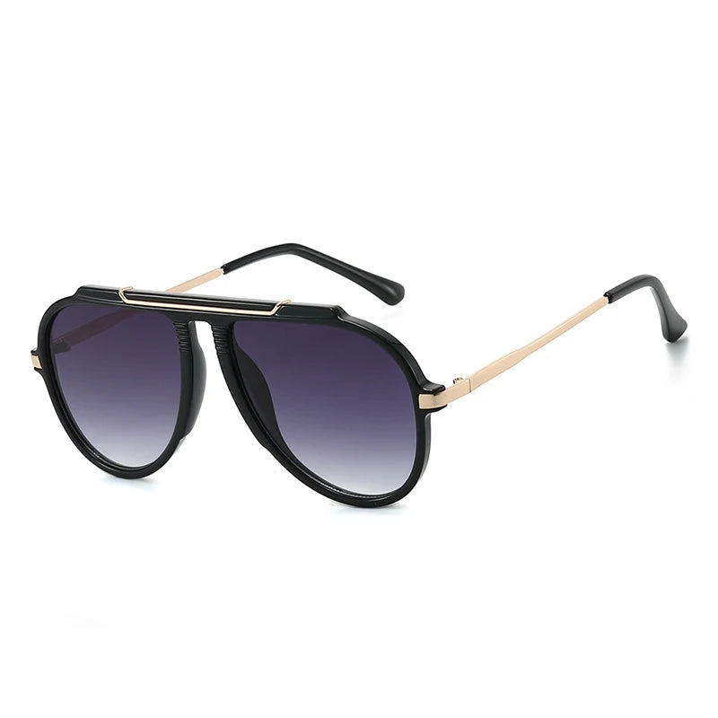 Oversized Pilot Sunglasses – Vintage Gradient UV400 Shades, Fashion Eyewear for Women & Men