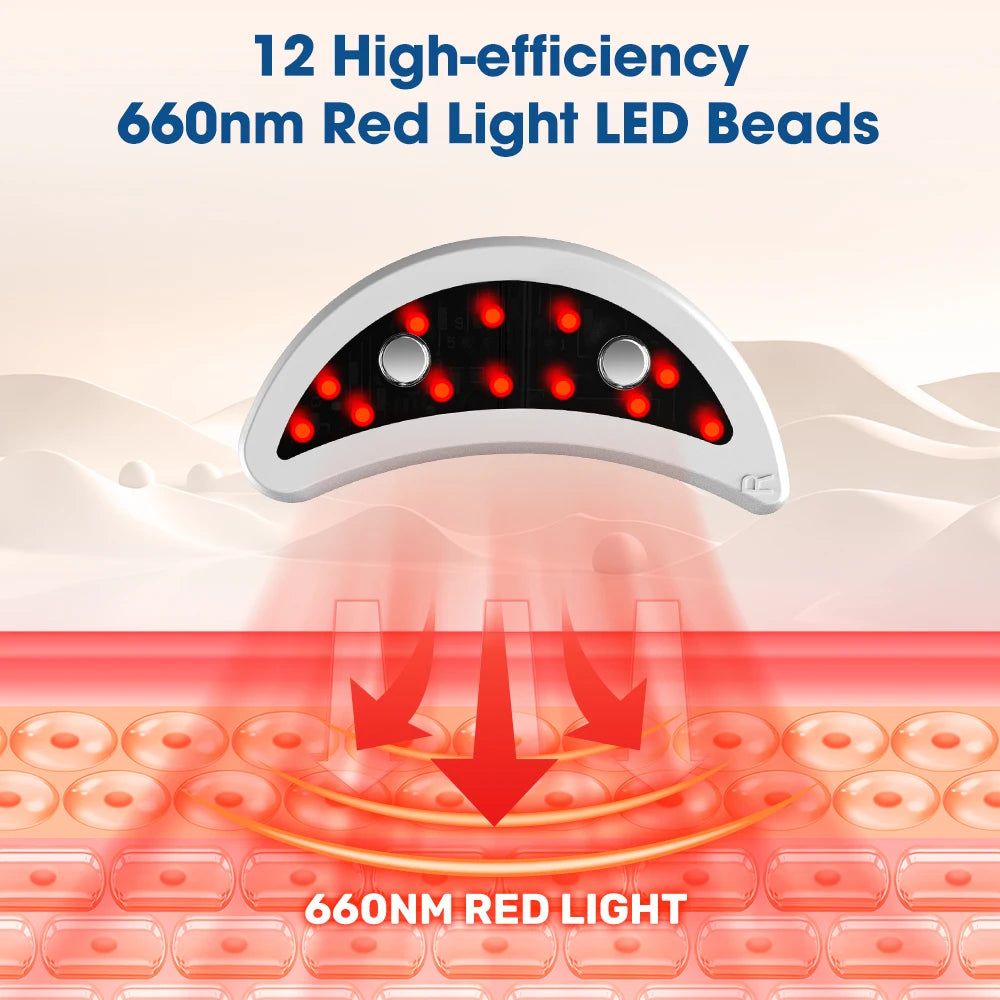 LED Rechargeable Eye Massager with Red Light Therapy – Microcurrent Under Eye Care Device for Puffiness & Tired-Looking Eyes