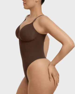 Full Body Shaper Thong Bodysuit for Women – Seamless Tummy Control & Butt Lifting Invisible Shapewear