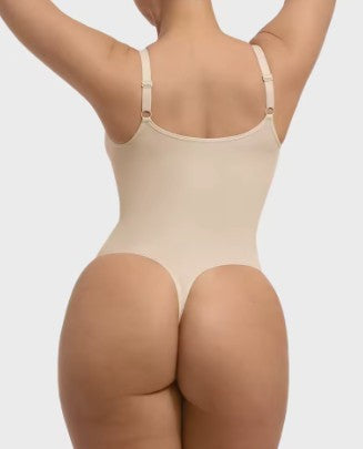 Full Body Shaper Thong Bodysuit for Women – Seamless Tummy Control & Butt Lifting Invisible Shapewear