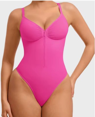 Full Body Shaper Thong Bodysuit for Women – Seamless Tummy Control & Butt Lifting Invisible Shapewear