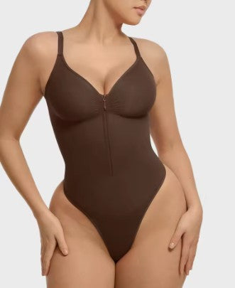 Full Body Shaper Thong Bodysuit for Women – Seamless Tummy Control & Butt Lifting Invisible Shapewear