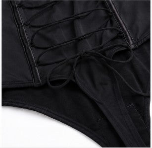 Women’s Seamless Lace-Up Shapewear Bodysuit – Tummy Control Thong Full Body Shaper