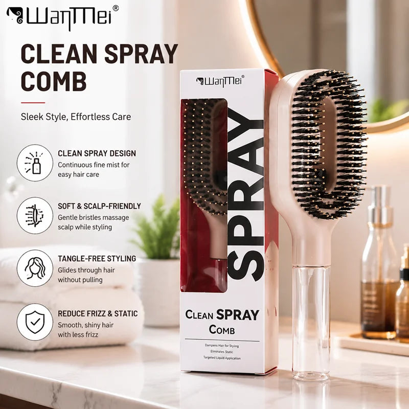 2in1 Sprayer Comb Detangling Scalp Massage Hairbrush with Spray Bottle
