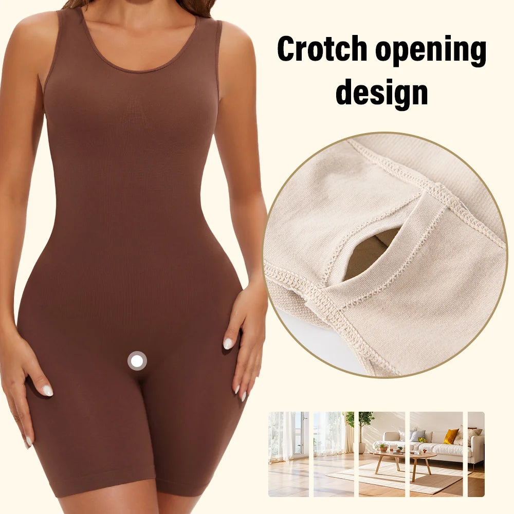 Women’s Seamless Full Body Shapewear Bodysuit Tummy Control Thigh Slimming Body Shaper