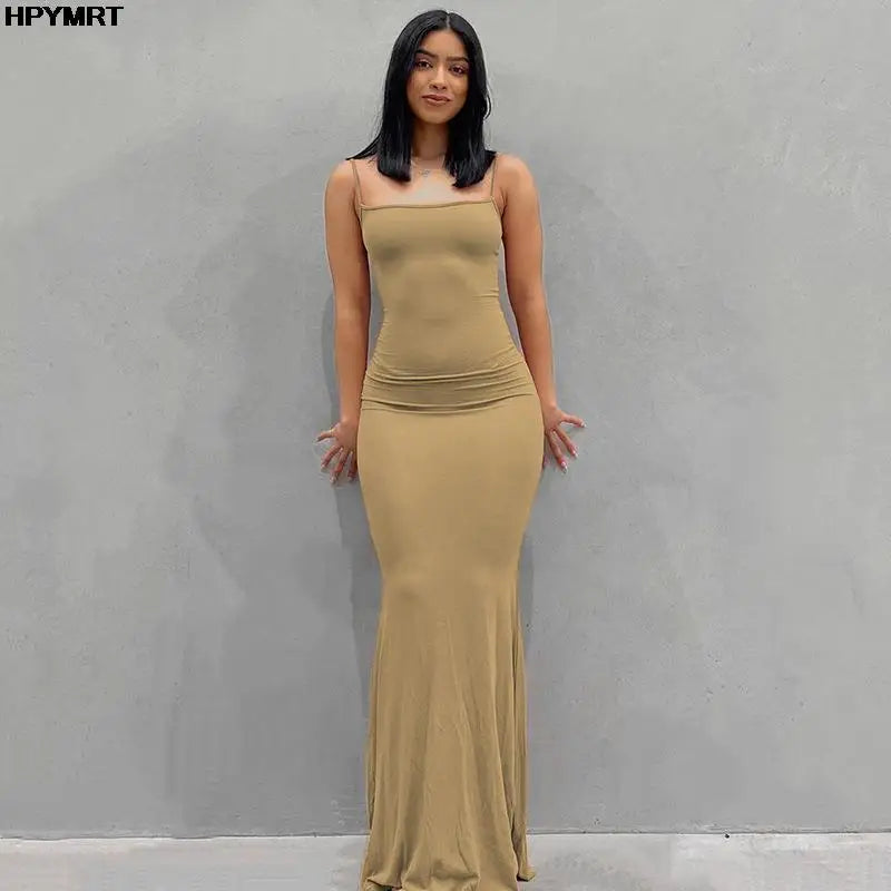 Women’s Bodycon Maxi Dress Loungewear– Sleeveless Backless Long Dress