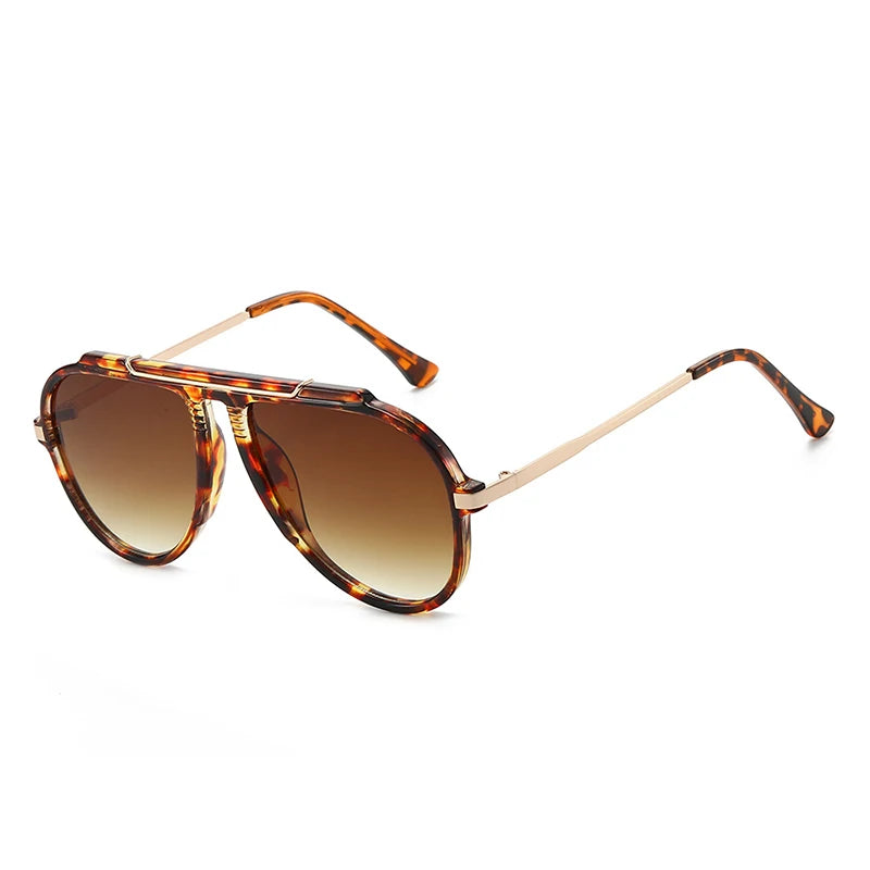Oversized Pilot Sunglasses – Vintage Gradient UV400 Shades, Fashion Eyewear for Women & Men
