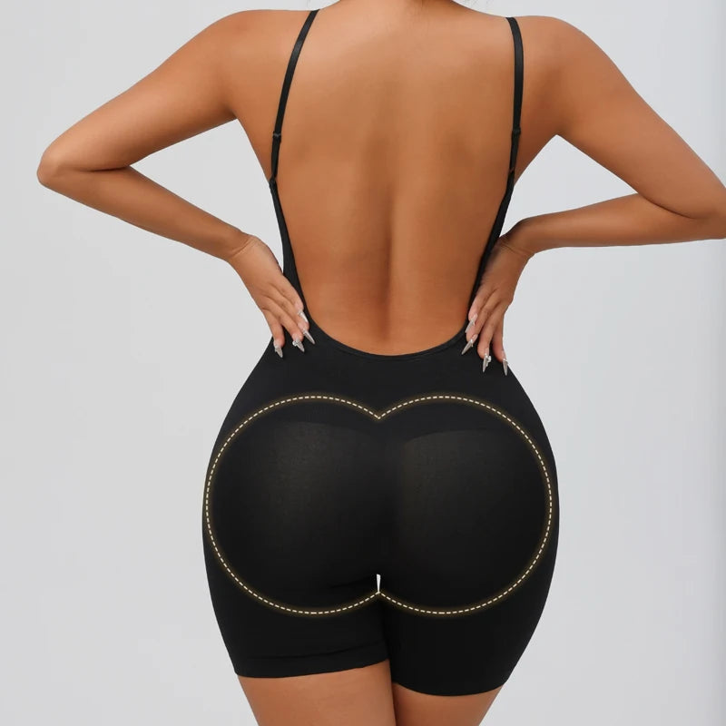 Women’s Seamless Low Back Shapewear Bodysuit Tummy Control Butt Lifting Body Shaper