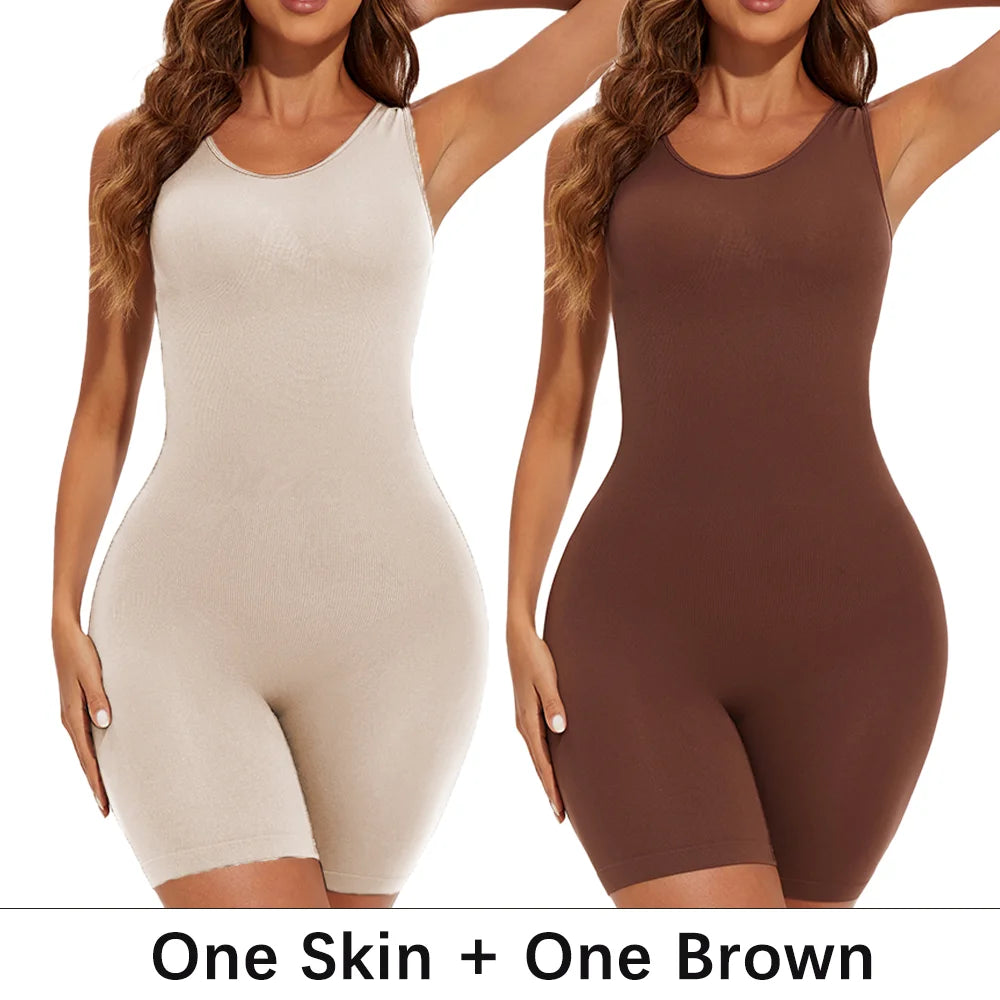 Women’s Seamless Full Body Shapewear Bodysuit Tummy Control Thigh Slimming Body Shaper