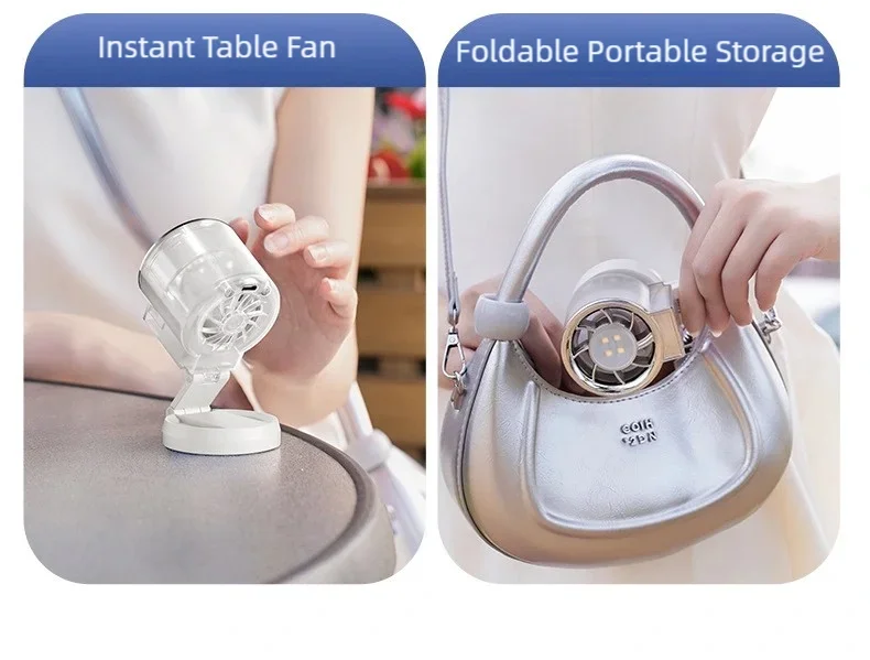 Magnetic Clip-On Mini Fan with Fill Light Portable Selfie & Streaming Fan