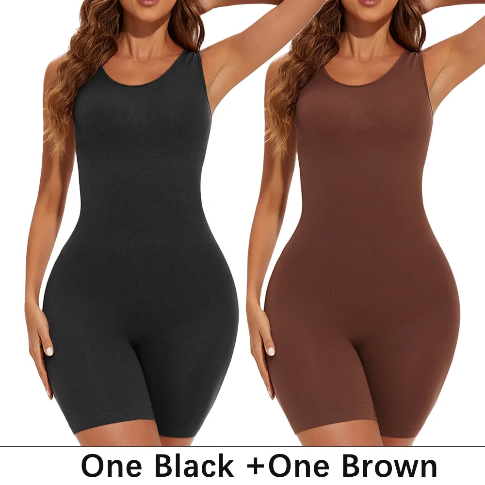 Women’s Seamless Full Body Shapewear Bodysuit Tummy Control Thigh Slimming Body Shaper