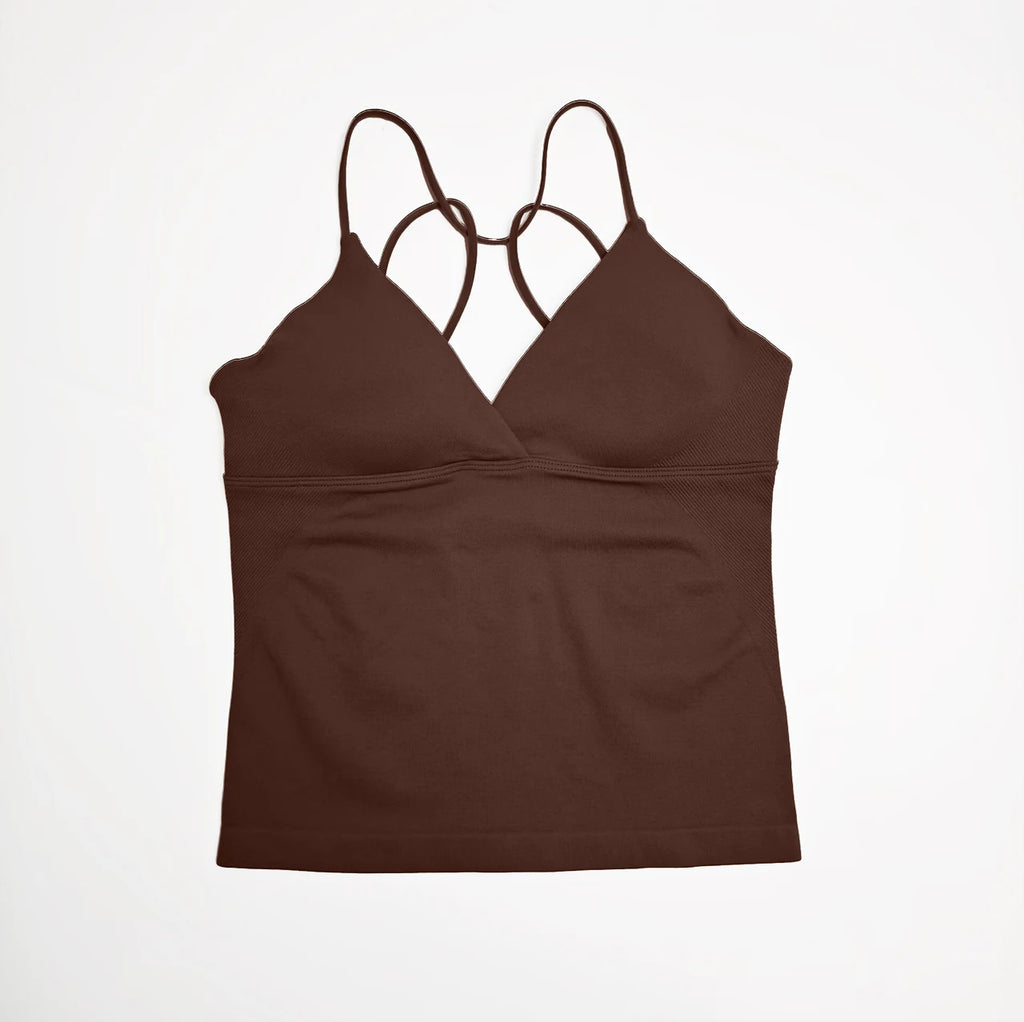 Women’s Twist Yoga Gym Casual Tank Top Quick Dry Strappy Gym Workout Camisole Vest