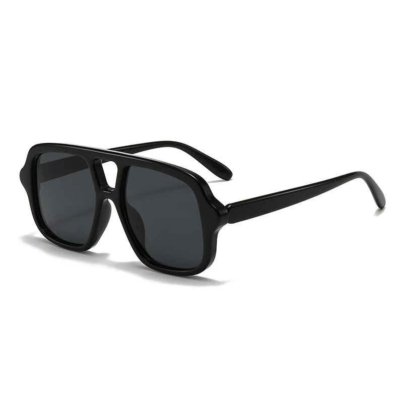 Vintage Square Double Bridge Sunglasses – Style UV400 Fashion Shades for Men & Women