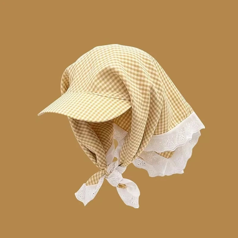 Women’s Big Brim Sun Hat Headscarf Baseball Cap Summer Sunshade Hat