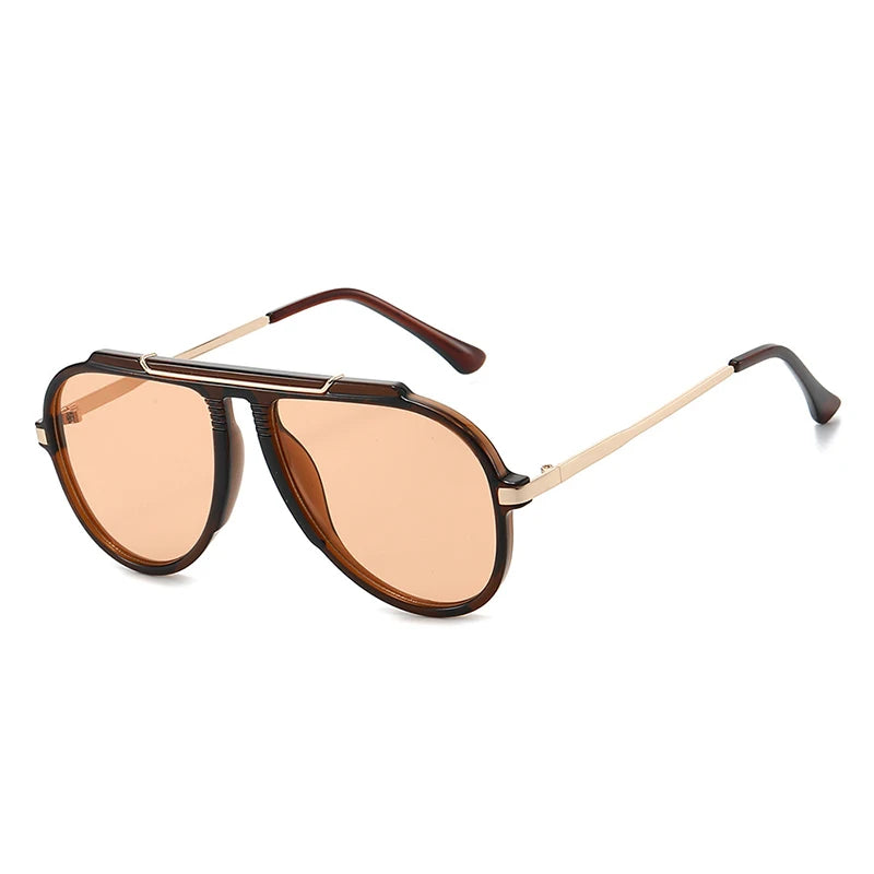 Oversized Pilot Sunglasses – Vintage Gradient UV400 Shades, Fashion Eyewear for Women & Men